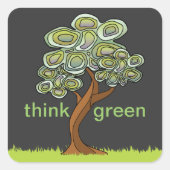 Eco Tree Denk Groene Sticker (Voorkant)