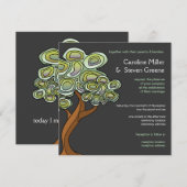 Eco Tree of Life Green Wedding Invitation Kaart (Voorkant / Achterkant)