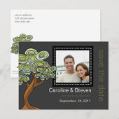Eco Tree Wedding Sla de datum op Aankondigingskaart (Voorkant / Achterkant)