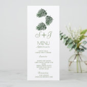 Eco Tropische Botanische Palmblad Drop- Kraft Menu (Staand voorkant)