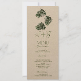 Eco Tropische Botanische Palmblad Drop- Kraft Menu