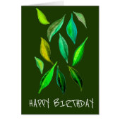 Eco verjaardag Groene bladeren milieu (Voorkant)