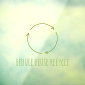 Eco "Verminder hergebruik Recyclen" Groen Raamsticker (Vel 3)