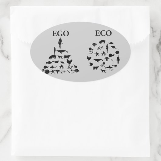 Eco versus Ego Ovale Sticker (Tas)