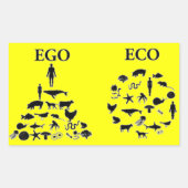 Eco versus Ego Rechthoekige Sticker (Voorkant)