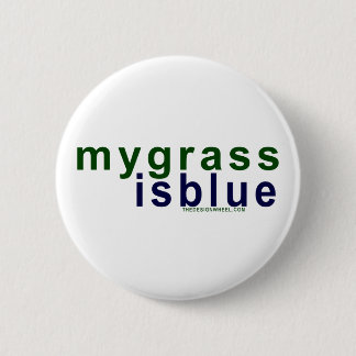Eco-vriendelijk mijn gras is blauw ronde button 5,7 cm