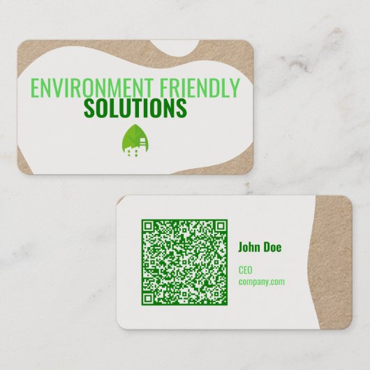 Eco-vriendelijk Visitekaartje met QR-code (Voorkant / Achterkant)