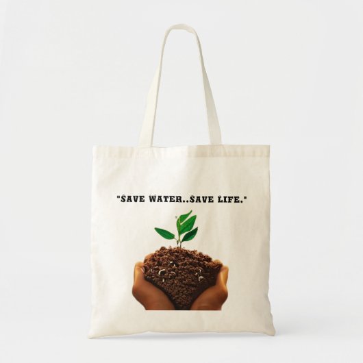 Eco-vriendelijke boodschappentas: bespaar water, b tote bag (Voorkant)