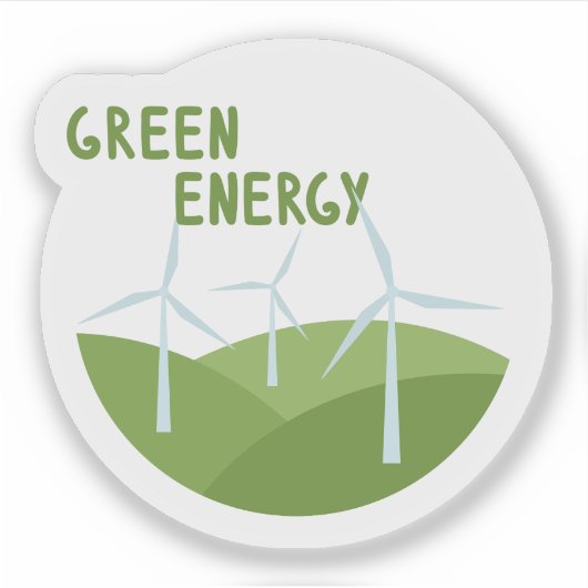 Eco-vriendelijke custom-cut vinyl Sticker groene e (Voorkant)