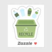 Eco-vriendelijke custom-cut vinyl Sticker Recyclen (Vel)