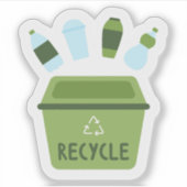 Eco-vriendelijke custom-cut vinyl Sticker Recyclen (Voorkant)