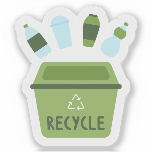 Eco-vriendelijke custom-cut vinyl Sticker Recyclen (Voorkant)