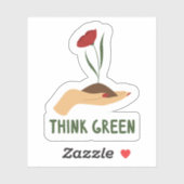 Eco-vriendelijke custom-cut vinyl Sticker Think Gr (Vel)