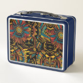 Eco-vriendelijke Cyaan "Aztec Dream" Kinder Lunchb (Achterkant)