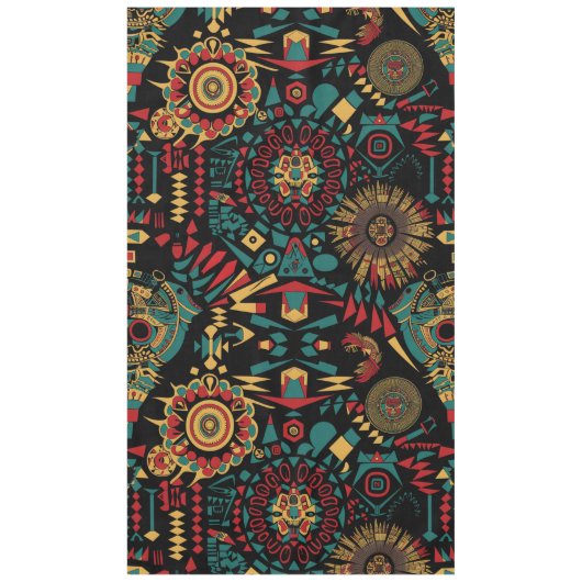 Eco-vriendelijke cyaan "Heritage-Inspired Patterns Tafelkleed (Voorkant)