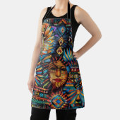 Eco-vriendelijke cyaan "Pre-Columbiaanse Tapestry" Schort (Insitu)