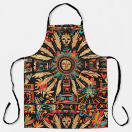Eco-vriendelijke Cyan "Aztec Dream" Chef-Schort Schort
