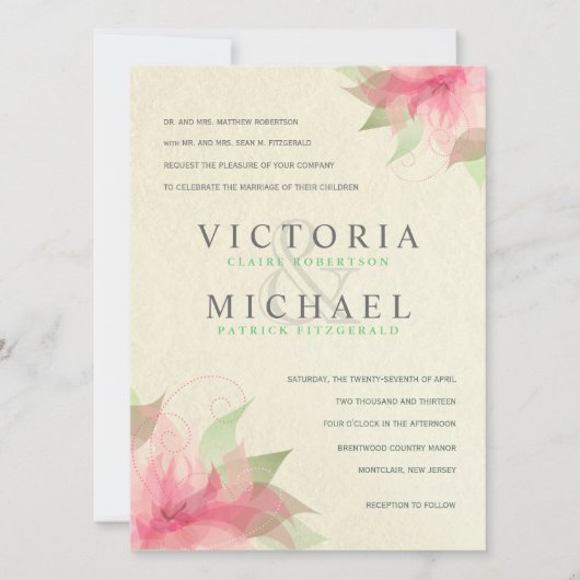 Eco-vriendelijke formele ecru-weddenschappen kaart (Voorkant)