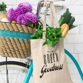 Eco vriendelijke groene goedheid kruidenierswinkel tote bag
