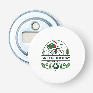 Eco-vriendelijke kerstdecoratie Groene vakantie Button Flesopener