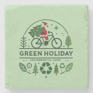 Eco-vriendelijke kerstdecoratie Groene vakantie Stenen Onderzetter