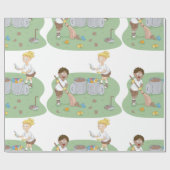 Eco-vriendelijke Kinder schoonmaak camping Recycli Cadeaupapier (Vlak)