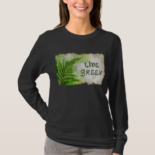 Eco Vriendelijke "Live Green" Art-liefhebbers Shir T-shirt