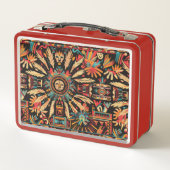 Eco-vriendelijke rode "Aztec Dream" Kinder lunchbo (Achterkant)