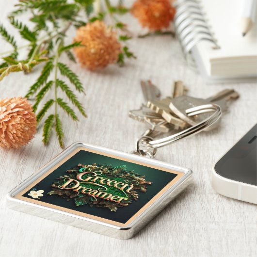 "Eco-vriendelijke toekomst" Sleutelhanger (Zijkant)