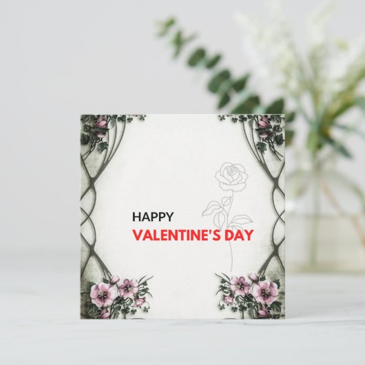 Eco-vriendelijke Valentijn printables gratis Feestdagenkaart (Staand voorkant)