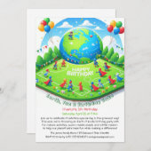 Eco-vriendelijke verjaardag uitnodiging (Voorkant / Achterkant)