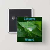 ECO VRIENDELIJKE WATERBEHOUD Gifts & Gear Vierkante Button 5,1 Cm (Voorkant /achterkant)