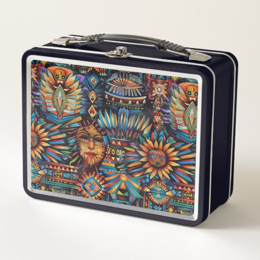 Eco-vriendelijke zwarte "Pre-Columbian Tapestry" L (Voorkant)