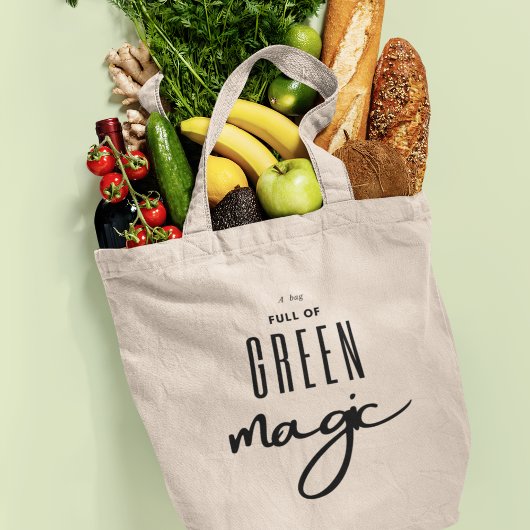 Eco Vriendschappelijke Groene Magische Kruidenier Tote Bag