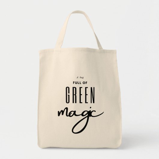 Eco Vriendschappelijke Groene Magische Kruidenier Tote Bag (Voorkant)