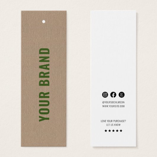 Eco Vriendschappelijke Kraft Merknaam Kleding hang Mini Visitekaartjes (Voorkant /achterkant)