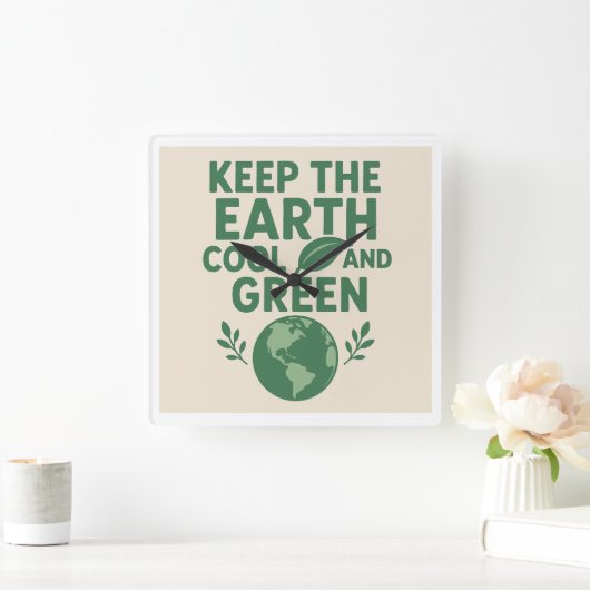 Eco Wall Clock Vierkante Klok (Huis)