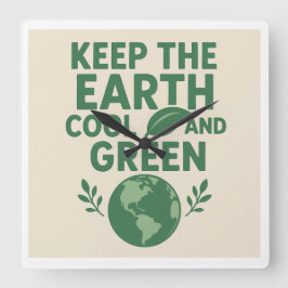 Eco Wall Clock Vierkante Klok