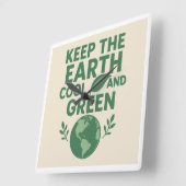 Eco Wall Clock Vierkante Klok (Hoek)