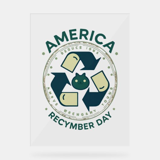 Eco Warrior Recycle Day Shirt Acryl Bord (Voorkant)