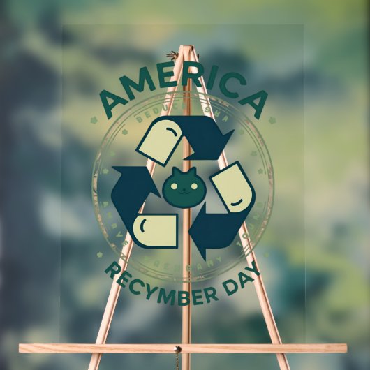 Eco Warrior Recycle Day Shirt Acryl Bord (Neutraal)