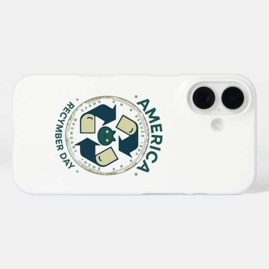 Eco Warrior Recycle Day Shirt Case-Mate iPhone Case (Achterkant (horizontaal))