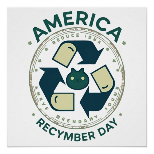 Eco Warrior Recycle Day Shirt Perfect Poster (Voorkant)