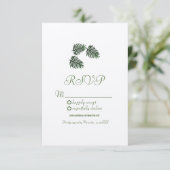 Eco Waterverf Tropical Botany Palm Leaves RSVP Kaart (Staand voorkant)