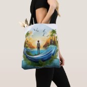 Eco Wereldbol Adventure Design Tote Bag (Dichtbij)