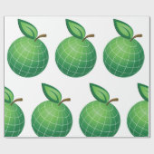 Eco Wereldbol Fruit Green Earth Leaf Sphere Cadeaupapier (Vlak)