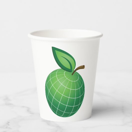 Eco Wereldbol Fruit Green Earth Leaf Sphere Papieren Bekers (Voorkant)