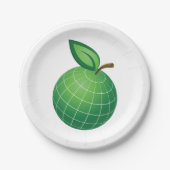 Eco Wereldbol Fruit Green Earth Leaf Sphere Papieren Bordje (Voorkant)