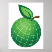 Eco Wereldbol Fruit Green Earth Leaf Sphere Poster (Voorkant)