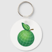Eco Wereldbol Fruit Green Earth Leaf Sphere Sleutelhanger (Voorkant)